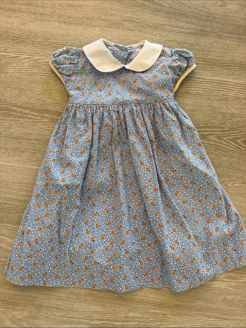 Little English Blue Floral Dress with White Peter Pan Collar